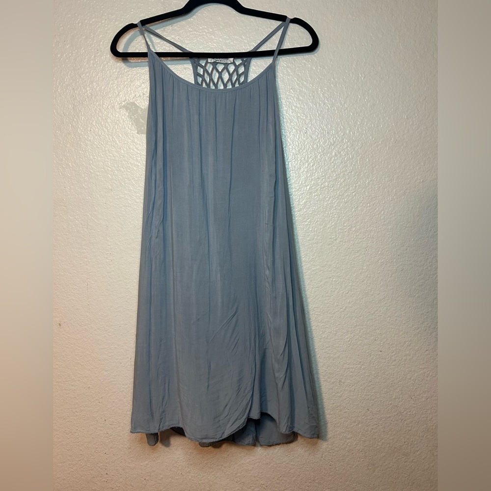 Sandra Fellini Made In Italy Light Blue Sleeveless Top Asymmetrical‎ Lagenlook